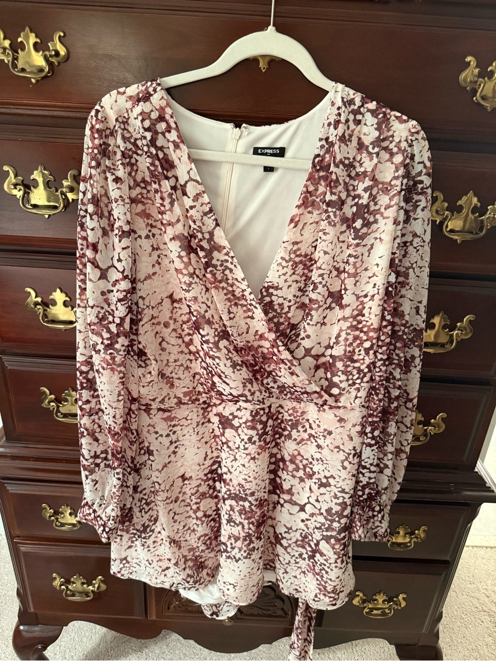 Express Women’s Pink Marble Print Romper